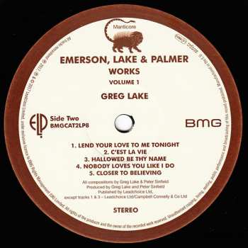 2LP Emerson, Lake & Palmer: Works (Volume 1)