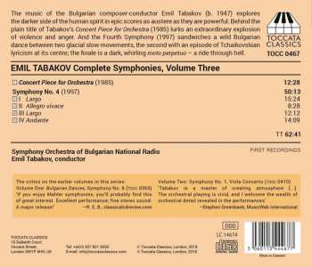 CD Emil Tabakov: Complete Symphonies, Volume Three: Concert Piece For Orchestra; Symphony No. 4
