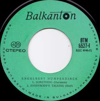 SP Engelbert Humperdinck: Something / Everybody's Talking / My Wife The Dancer / Through The Eyes Of Love