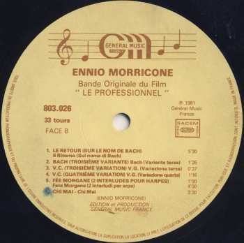 LP Ennio Morricone: Le Professionnel (Bande Originale Du Film)
