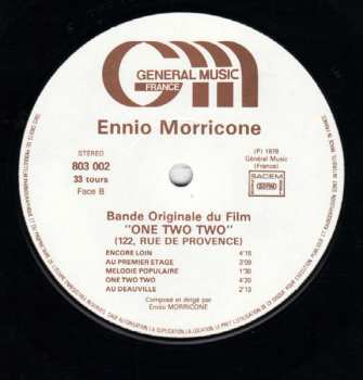 LP Ennio Morricone: One Two Two (122, Rue De Provence) (Bande Originale Du Film)