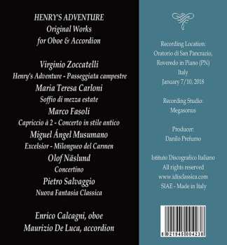 CD Enrico Calcagni: Henry's Adventure: Original Works for Oboe And Accordion