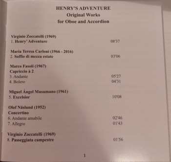 CD Enrico Calcagni: Henry's Adventure: Original Works for Oboe And Accordion