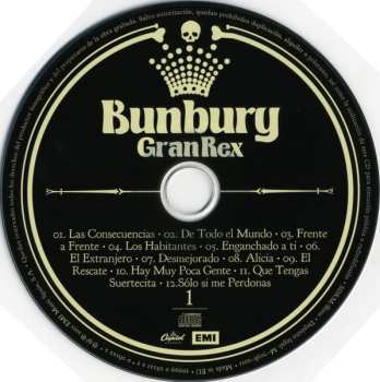 2CD Enrique Bunbury: Gran Rex (Buenos Aires. 3, 4 Y 5 De Noviembre De 2010)