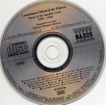 CD Ensemble Accentus: Cancionero Musical de Palacio (Music Of The Spanish Court (1505 - 1520))