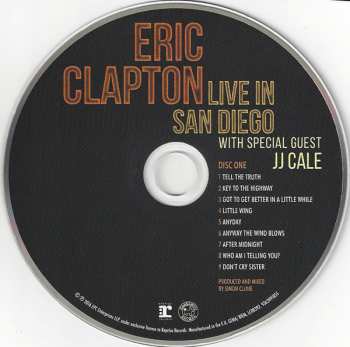 2CD Eric Clapton: Live In San Diego (With Special Guest J.J. Cale)