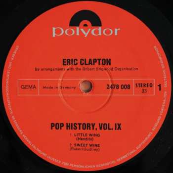 2LP Eric Clapton: Pop History Vol 9