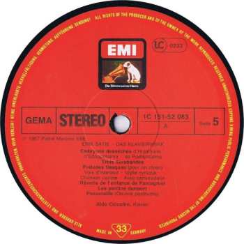 6LP/Coffret Erik Satie: Das Klavierwerk