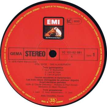 6LP/Coffret Erik Satie: Das Klavierwerk