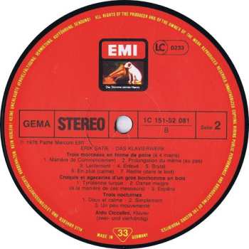 6LP/Coffret Erik Satie: Das Klavierwerk