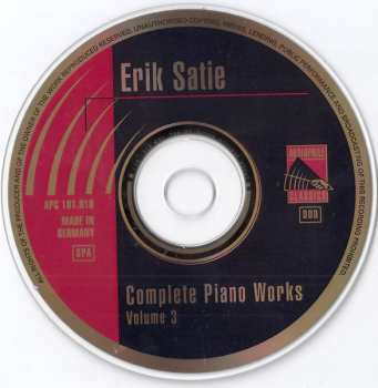 CD Erik Satie: Complete Piano Works Volume 3 CLR