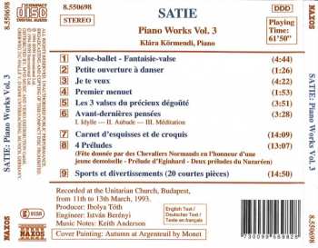 CD Erik Satie: Piano Works Vol. 3