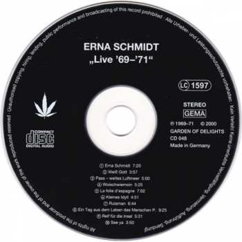CD Erna Schmidt: Live 69 – 71