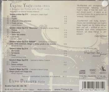 CD Eugene Ysaye: 6 Sonatas For Violin Solo Op. 27