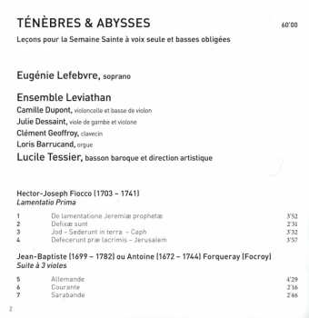 CD Eugénie Lefebvre: Ténèbres & Abysses (Leçons Pour La Semaine Sainte)