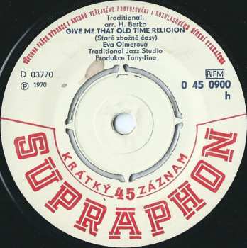 SP Eva Olmerová: Oh, Daddy / Give Me That Old Time Religion