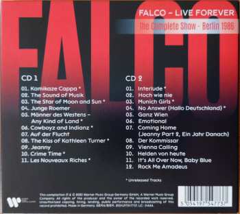 2CD Falco: Live Forever (The Complete Show – Berlin 1986)
