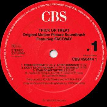 LP Fastway: Trick Or Treat (Original Music Score)