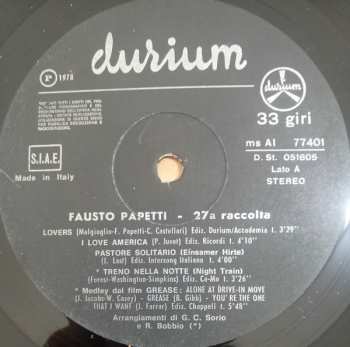 LP Fausto Papetti: 27ª Raccolta