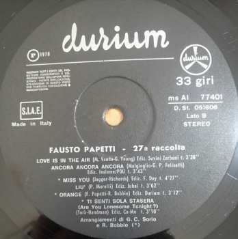 LP Fausto Papetti: 27ª Raccolta