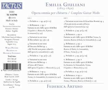 CD Emilia Giuliani-Guglielmi: Emilia Giuliani: Opera Omnia Per Chitarra / Complete Guitar Works