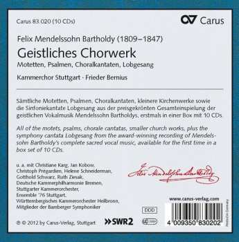 10CD/Coffret Felix Mendelssohn-Bartholdy: Geistliches Chorwerk