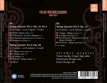 2CD Felix Mendelssohn-Bartholdy: String Quartets Op. 13, Op. 44/1 & OP. 80