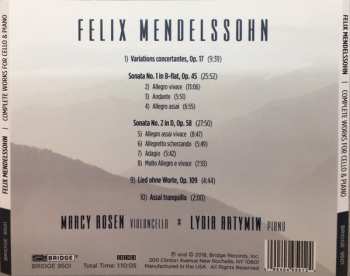 CD Felix Mendelssohn-Bartholdy: Complete Works For Cello & Piano
