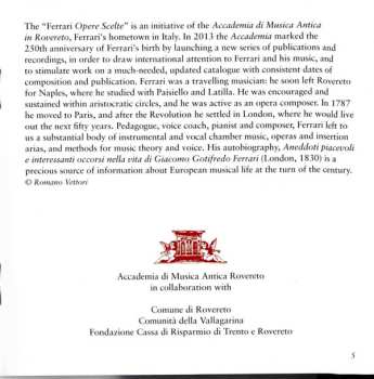 CD Giacomo Gotifredo Ferrari: Sonatas & Balleti