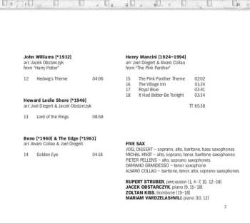 CD Five Sax: Five Sax At The Movies