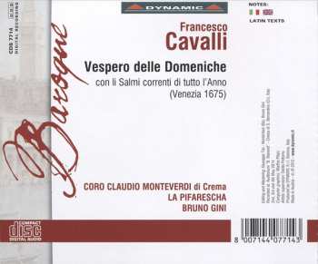CD Francesco Cavalli: Vespero Della Domeniche