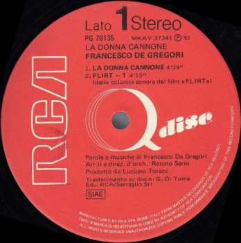 LP Francesco De Gregori: La Donna Cannone