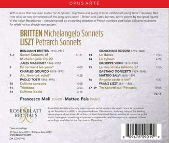 CD Franz Liszt: Michelangelo Sonnets ; Petrarch Sonnets