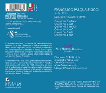CD Alla Maniera Italiana: Six String Quartets Op. VIII