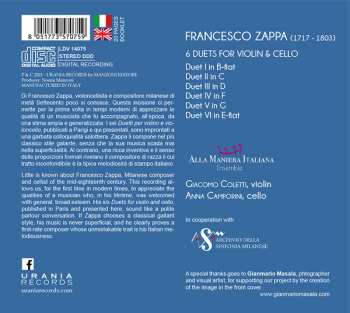 CD Francesco Zappa: Six Duets For Violin And Cello