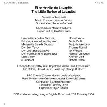 2CD Francisco Asenjo Barbieri: El barberillo de Lavapies