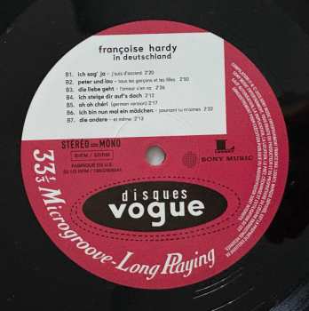 LP Françoise Hardy: Françoise Hardy In Deutschland