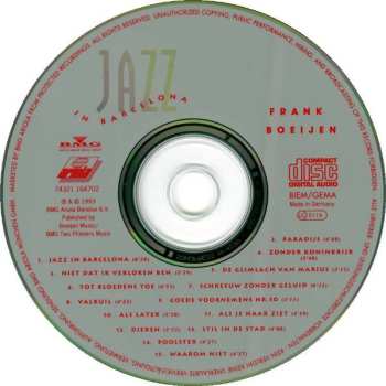 CD Frank Boeijen: Jazz In Barcelona
