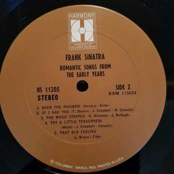 LP Frank Sinatra: Romantic Songs From The Early Years