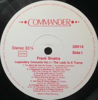 LP Frank Sinatra: Legendary Concerts Vol. 1 The Lady Is A Tramp