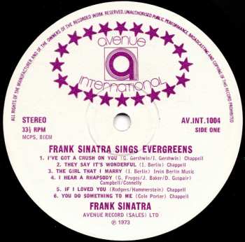 LP Frank Sinatra: Sings Evergreens Vol.4