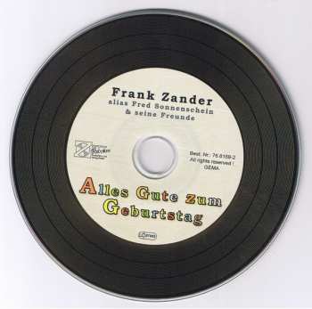 CD Frank Zander: Alles Gute Zum Geburtstag