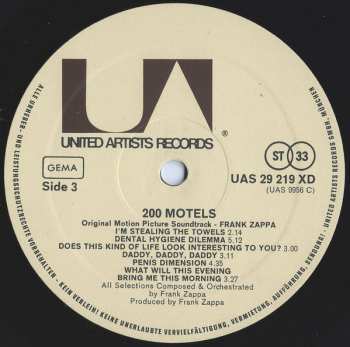 2LP Frank Zappa: 200 Motels