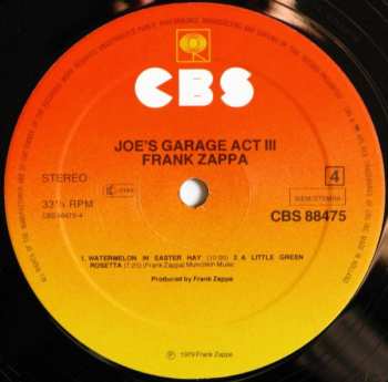 2LP Frank Zappa: Joe's Garage Acts II & III