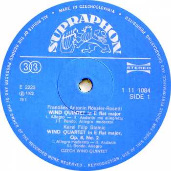 LP Carl Stamitz: Wind Quintet & Quartet