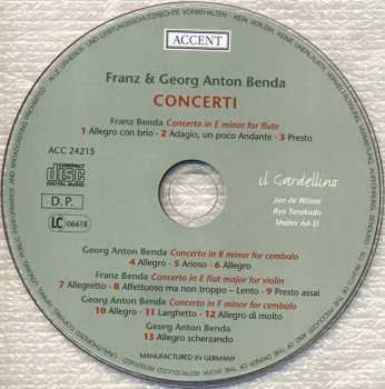 CD František Benda: Concerti