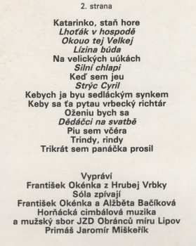 LP František Okénka: Se Strýcem Franckem V Družstěvním Sklepě