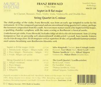 CD Franz Berwald: Septet In B-Flat Major / String Quartet In G Minor