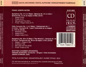 CD Joseph Haydn: Symphony No. 21 In A Major / Cello Concerto No. 1 In C Major / Symphony No. 96 In D Major "The Miracle"