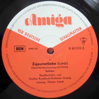 LP Franz Lehár: Zigeunerliebe (Operettenquerschnitt)